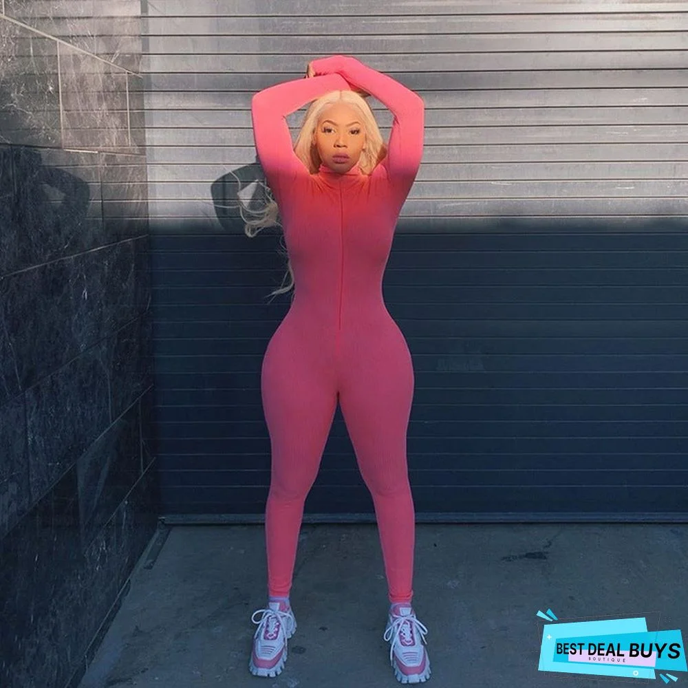 New High Neck Slim Fit Bodysuit Pants