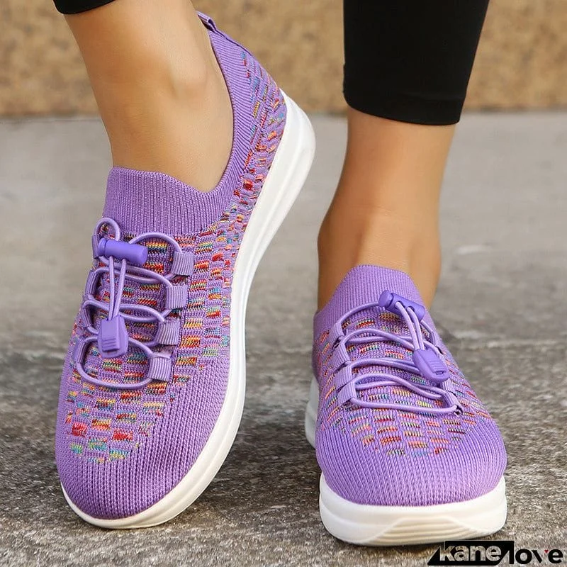 Women's Sports Breathable High Elasticity Mesh Slip-on Running Shoes