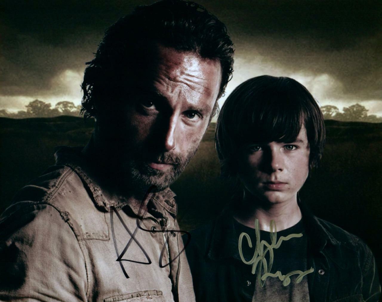 Chandler Riggs Andrew Lincoln signed 8x10 Picture autographed Photo Poster painting with COA