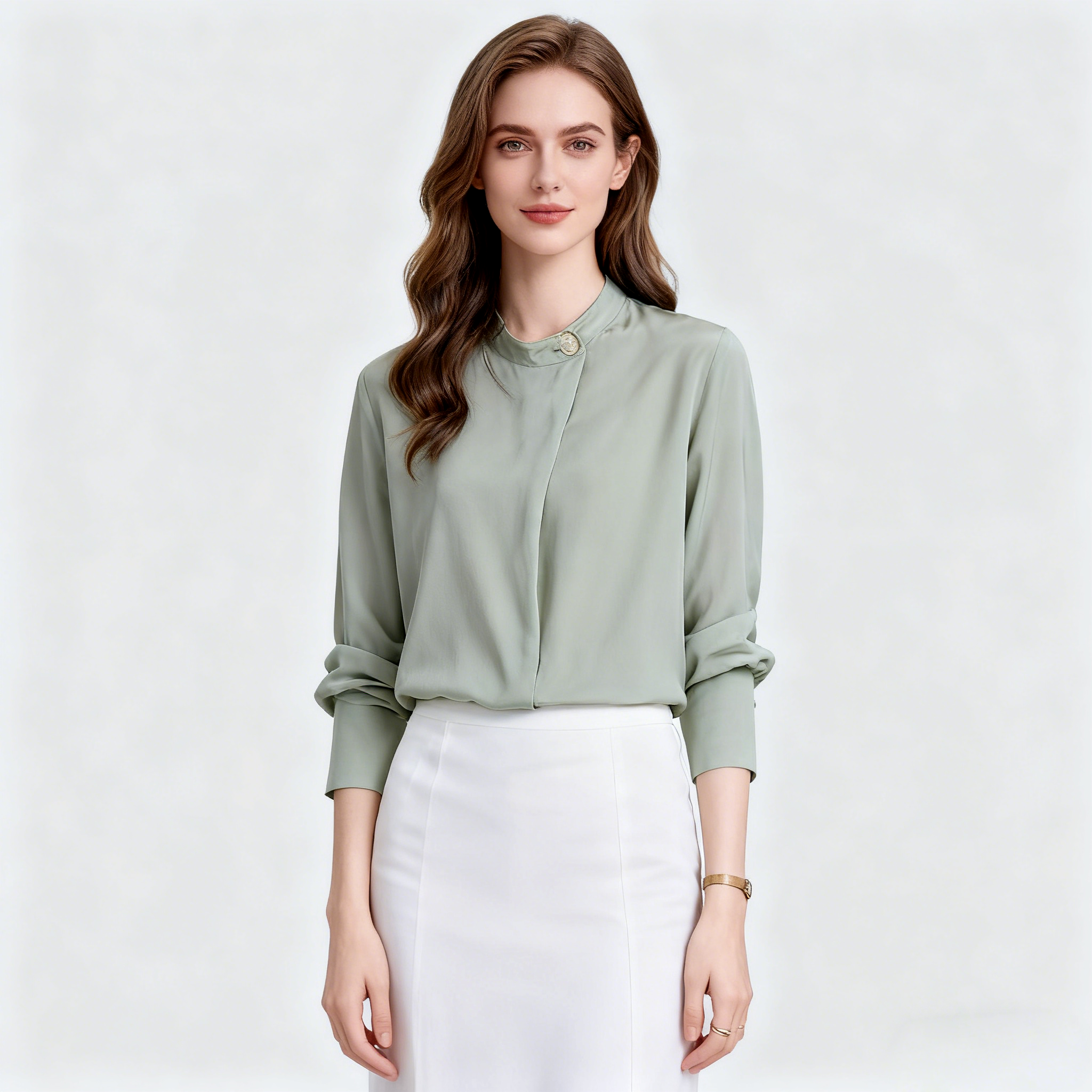 Crew-neck Silk Shirt for Women REAL SILK LIFE