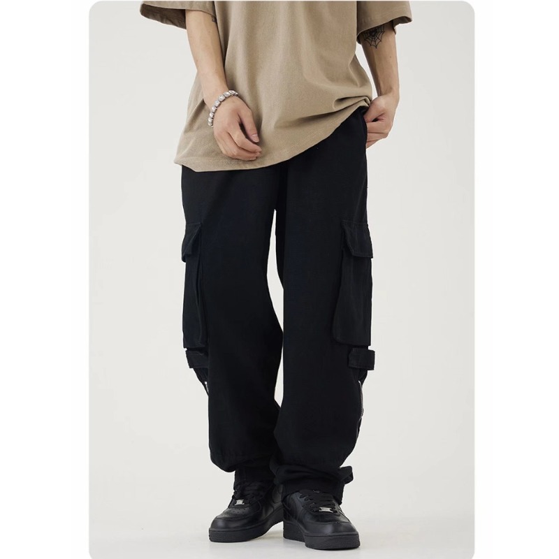 Yourtouchlock American Retro Work Pants with Multiple Pockets. Fashionable Loose, Versatile Straight - Leg Casual Pants for Men on The Street.