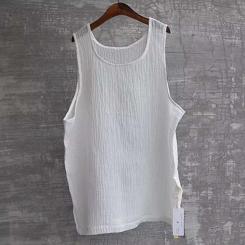 Men's Thin Pleated Linen Sleeveless Vest