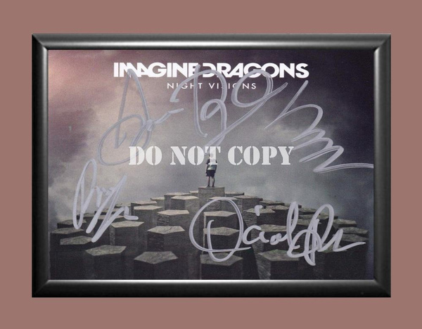 Imagine Dragons Band 1 Signed Autographed Poster Photo Poster painting A2 16.5x23.4