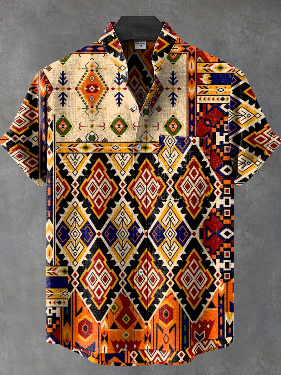 Africa Tribal Totem Art Prints Casual 100% Cotton Shirt