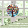 (18.5cm)DIY Acrylic Jigsaw Puzzle Window Hanging with Hanging Chain DIY Stained Glass Decoration Round Window Puzzle Decor for DIY Craft Project (Tree)