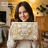 (20x30cm)DIY Rose Flower Framed Handmade Pearl Painting Art Craft Kit Living Home Decor