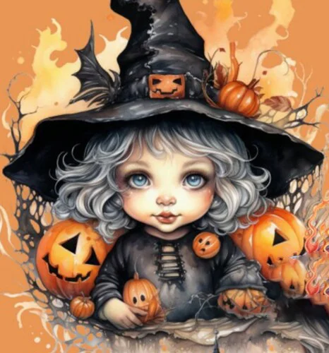 Halloween Witch 30*30CM (Canvas) Full Round Drill Diamond Painting gbfke