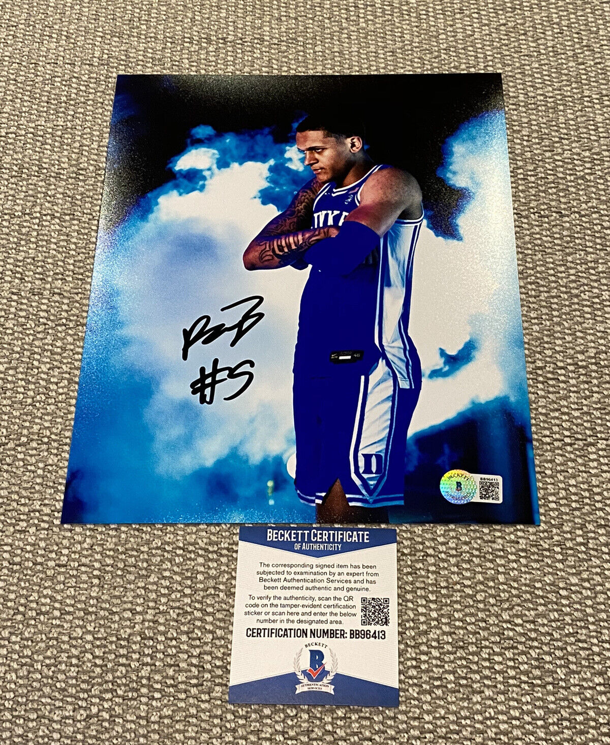 BECKETT COA PAOLO BANCHERO Signed Autographed Duke Basketball 8x10 Photo Poster painting