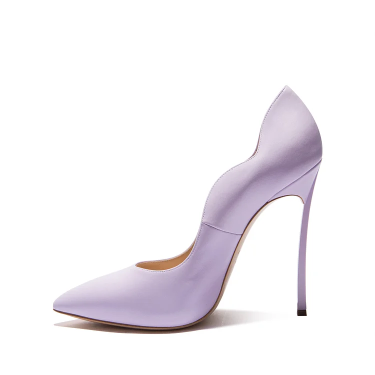 Light Purple Pointed Toe Stiletto Heel Pumps for Office Vdcoo