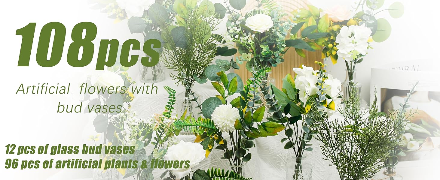Artificial flower with bud vases