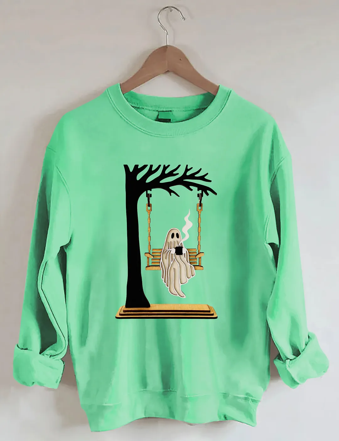 Chilling Ghost On Swing Sweatshirt