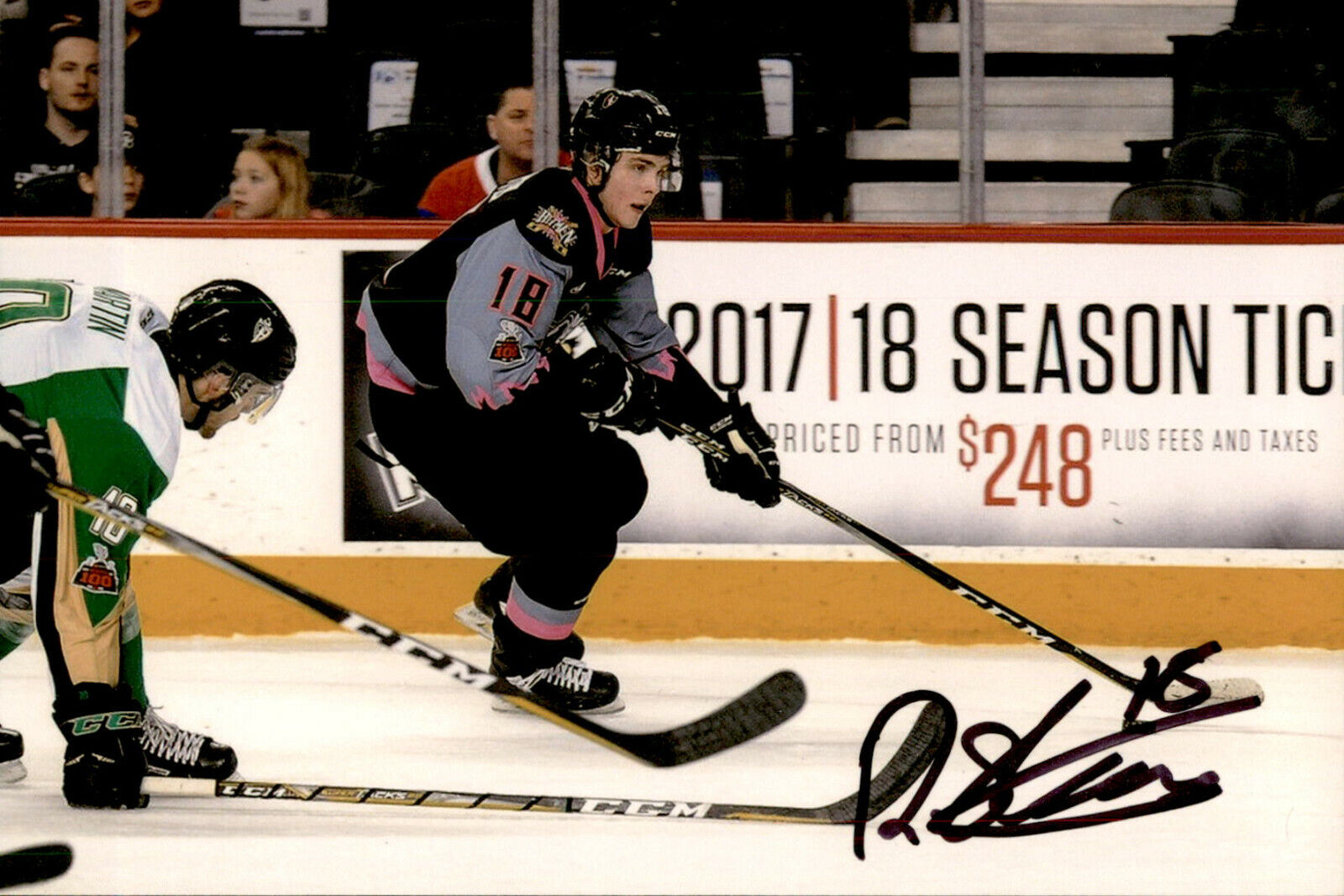 Riley Stotts SIGNED 4x6 Photo Poster painting CALGARY HITMEN / TORONTO MAPLE LEAFS #2