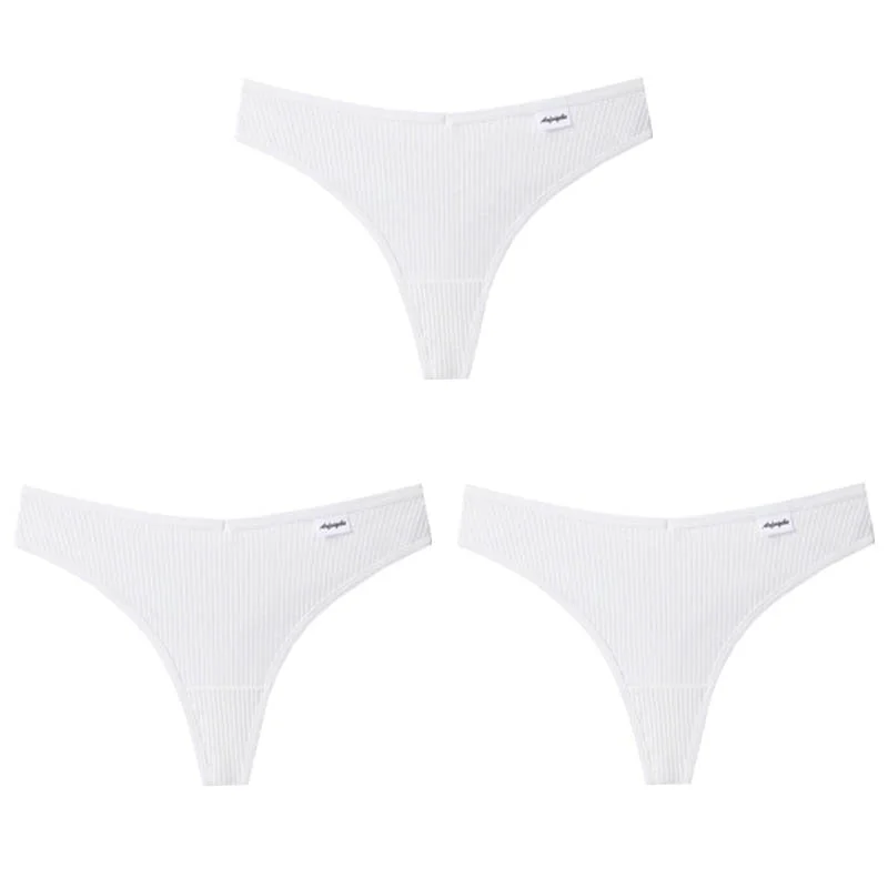 CINOON 3Pcs/Lot V Waist Cotton G-String Thong Panties String Underwear Women Briefs Sexy Lingerie Pants Low-Rise Ladies Intimate
