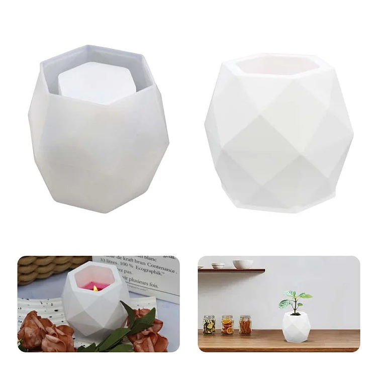 Minimalist Hexagonal Candle Cup Silicone Mold CrazyMold
