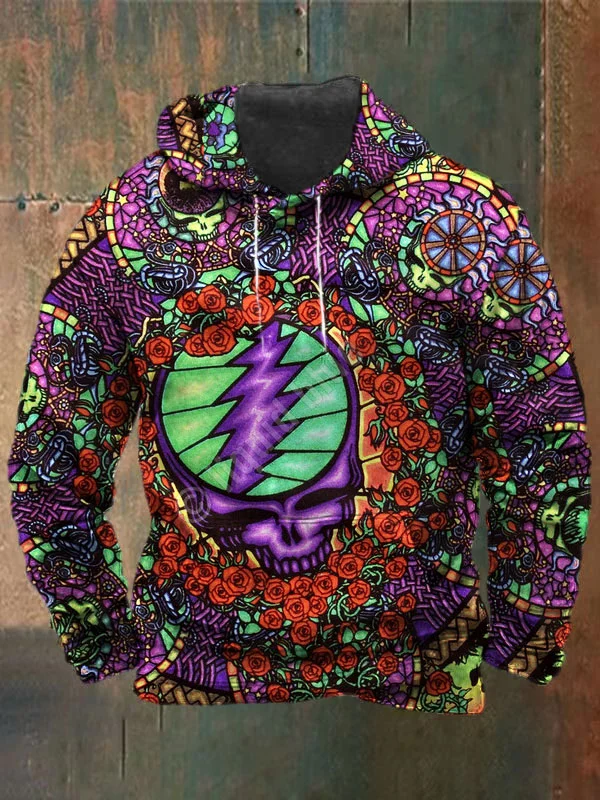 Unisex Skull Print Heavyweight Hoodies