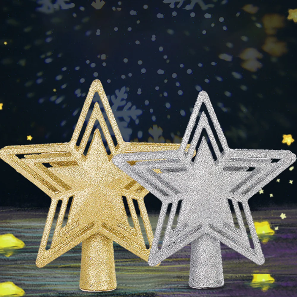 Tree top 3D pentagram rotating blizzard LED projection light