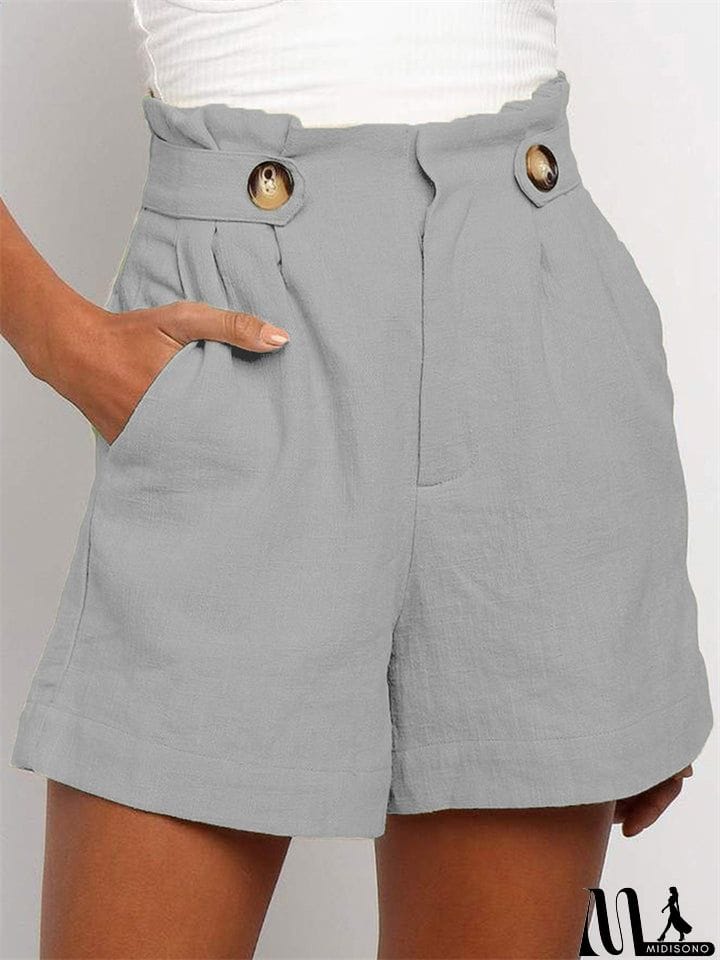 MidiSono - Summer Comfortable High Waist Casual Shorts for Women