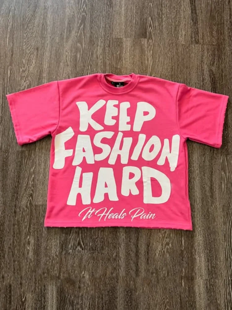 Keep Fashion Hard "pattern 100% Cotton T-shirt