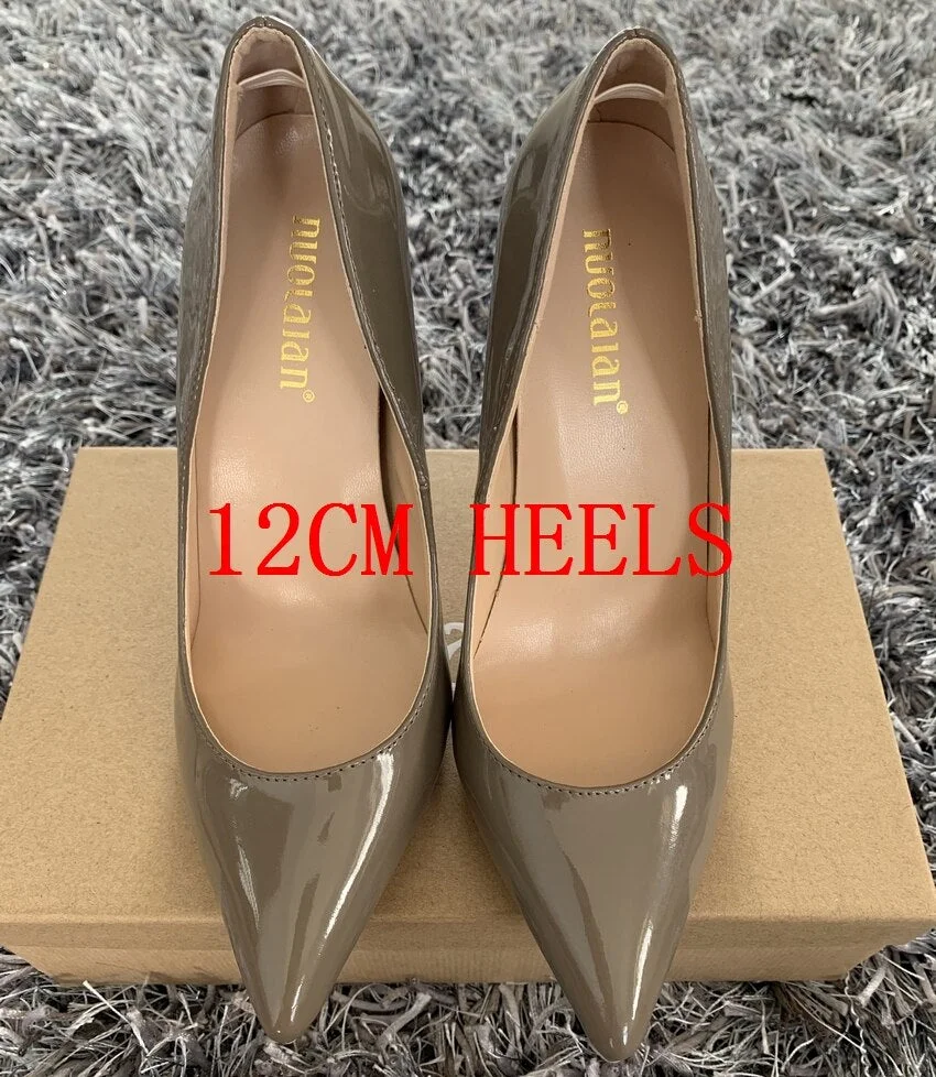 Autums Spring 2019 New Women Pumps Patent Leather Ladies Sexy Wedding High Heel Shoes Woman Party Wedding Pumps