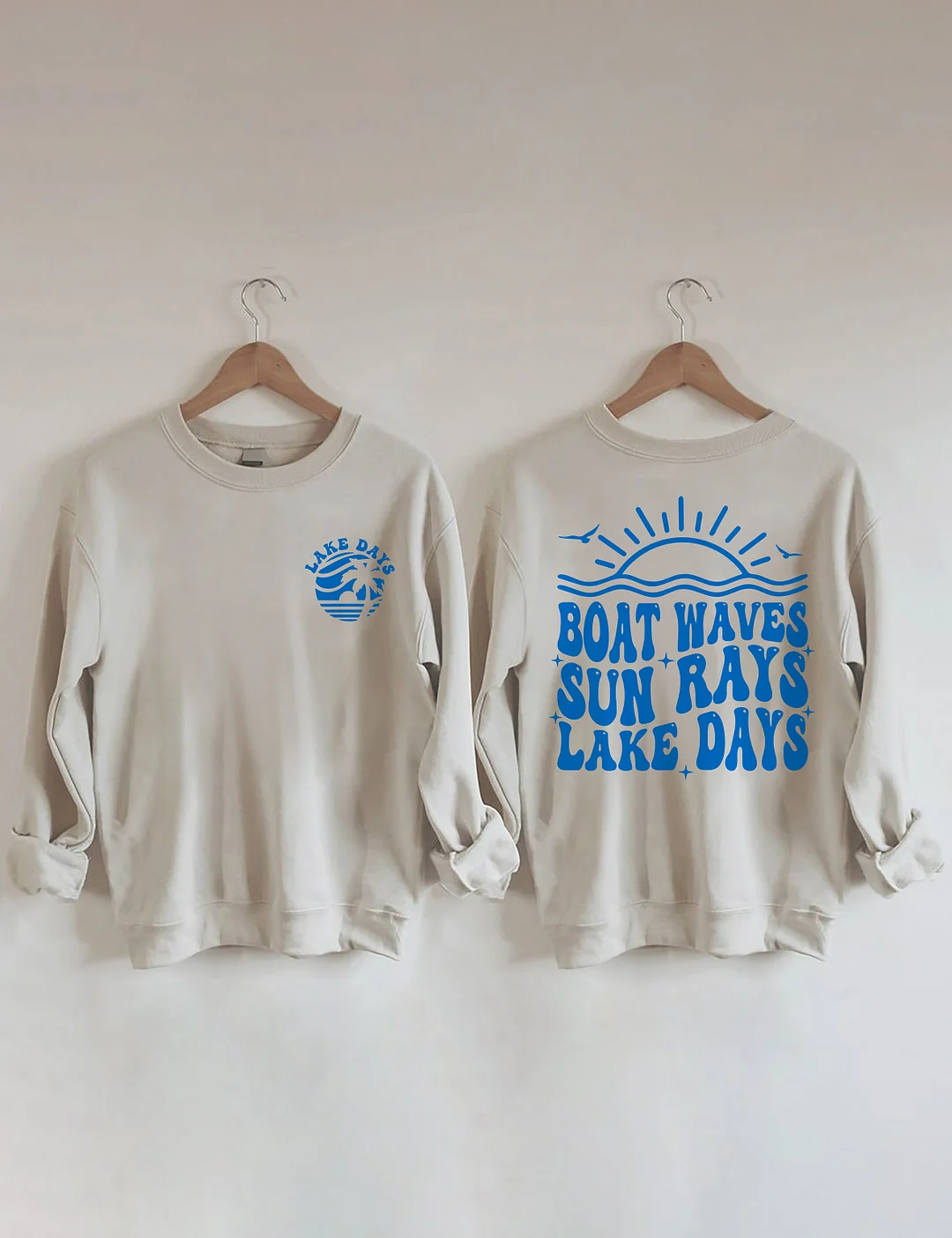 Boat Waves Sun Rays Lake Days Sweatshirt
