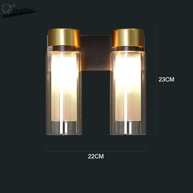 Post-modern LED  Wall Lights All Copper Personality Nordic Living Dining Room Aisle Staircase Lamp Bedroom Bedside Art Luminaria
