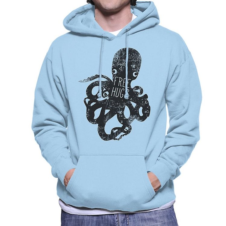 Dark Octopus Free Hugs Men's Hooded Sweatshirt