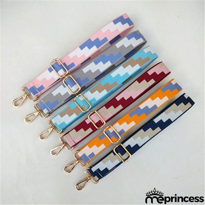 Women Fashion Color Block Adjustable Decompression Replacement Long Strap Bag Accessories