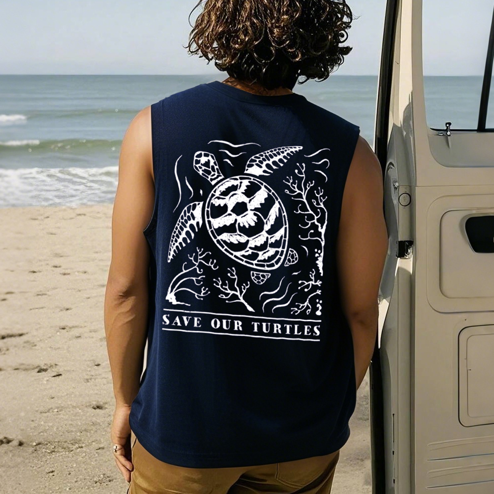 Unisex Surf Save Our Turtles Graphic Tank Top