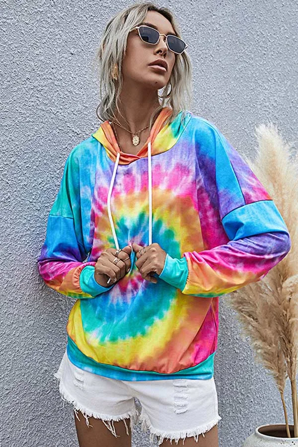 Fashion Casual Long Sleeve Hooded Printed Top