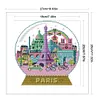 Paris Scenery In Crystal Ball-14CT Stamped Cross Stitch 27*28cm/10.63*11.02in tapestrymarket
