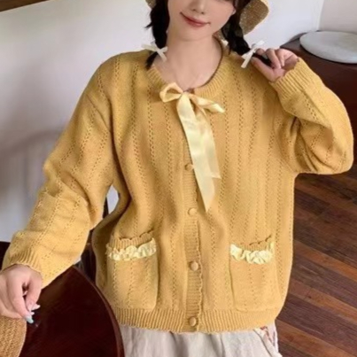 Chicfifth Sweater Women Winter Long Sleeve High Quality Autumn Vintage Top Knitted Cardigan