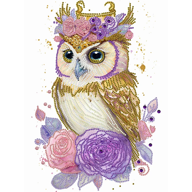 Partial Special-Shaped Diamond Painting - Garland Owl 30*40CM