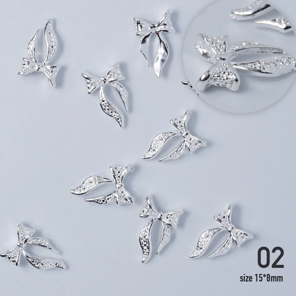 Nail jewelry 3D Alloy high quality zircon Butterfly Flower crystal Pearl Metal Manicure Nails DIY Accessories Nail Decor