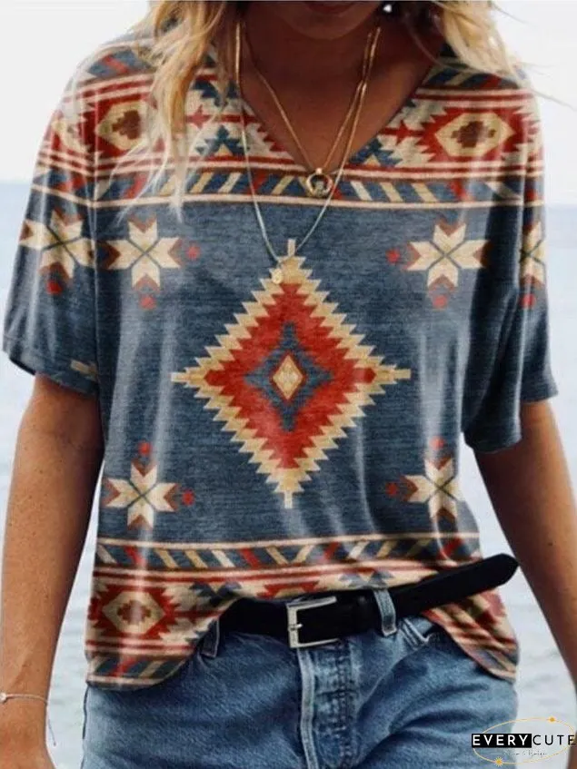Native American Inspired V-Neck Tee