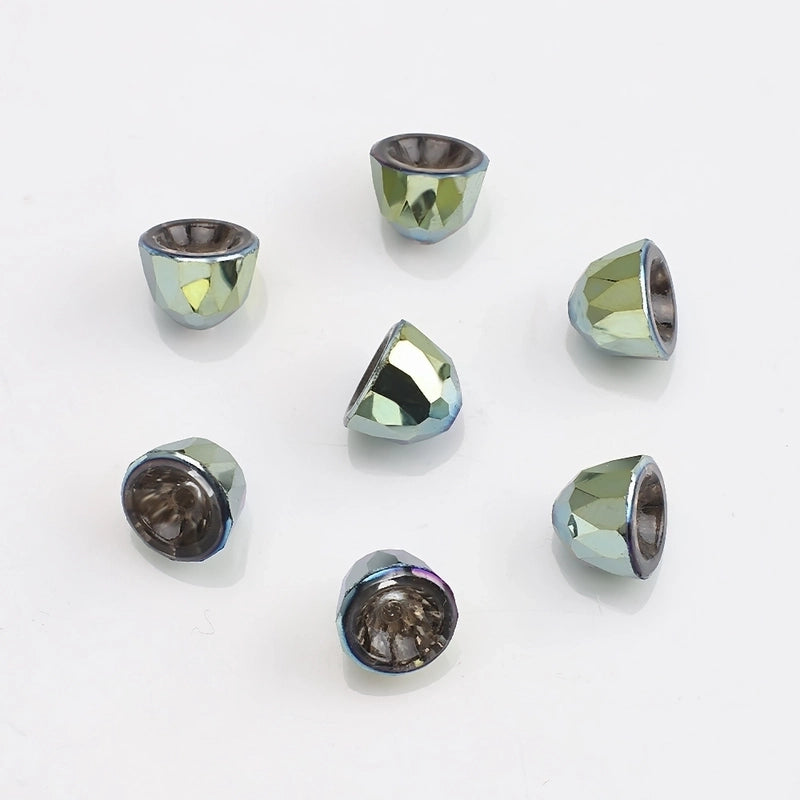 50 PCS/Package 7 * 8mm Hole 1~1.9mm Crystal Glass Solid Color Beads