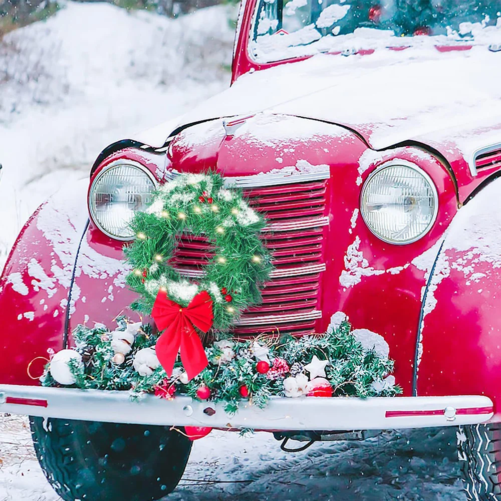 Clayflame Exquisite Christmas car decoration with lights