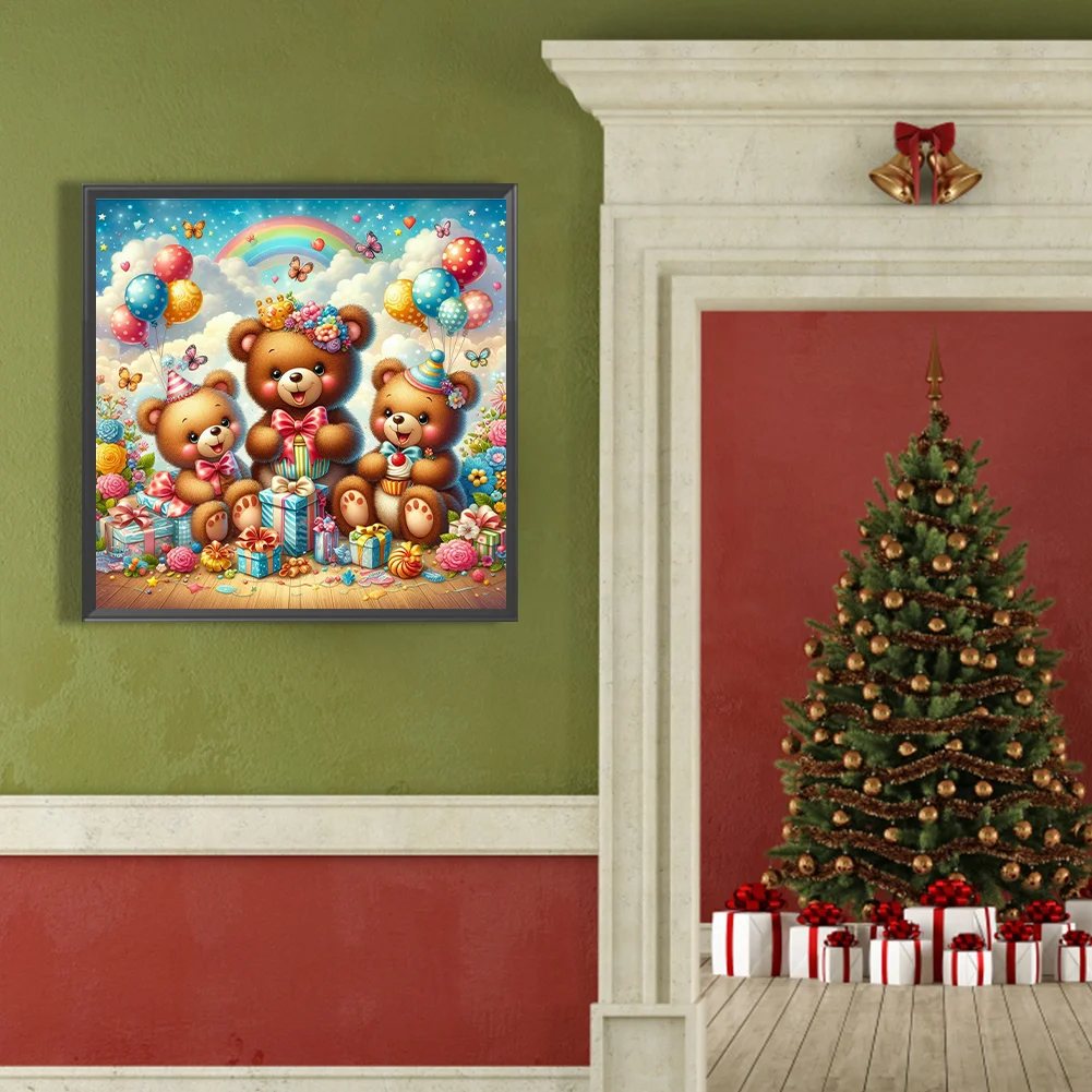 Diamond Painting - Full Round Drill - Gift Bear(Canvas|40*40cm)