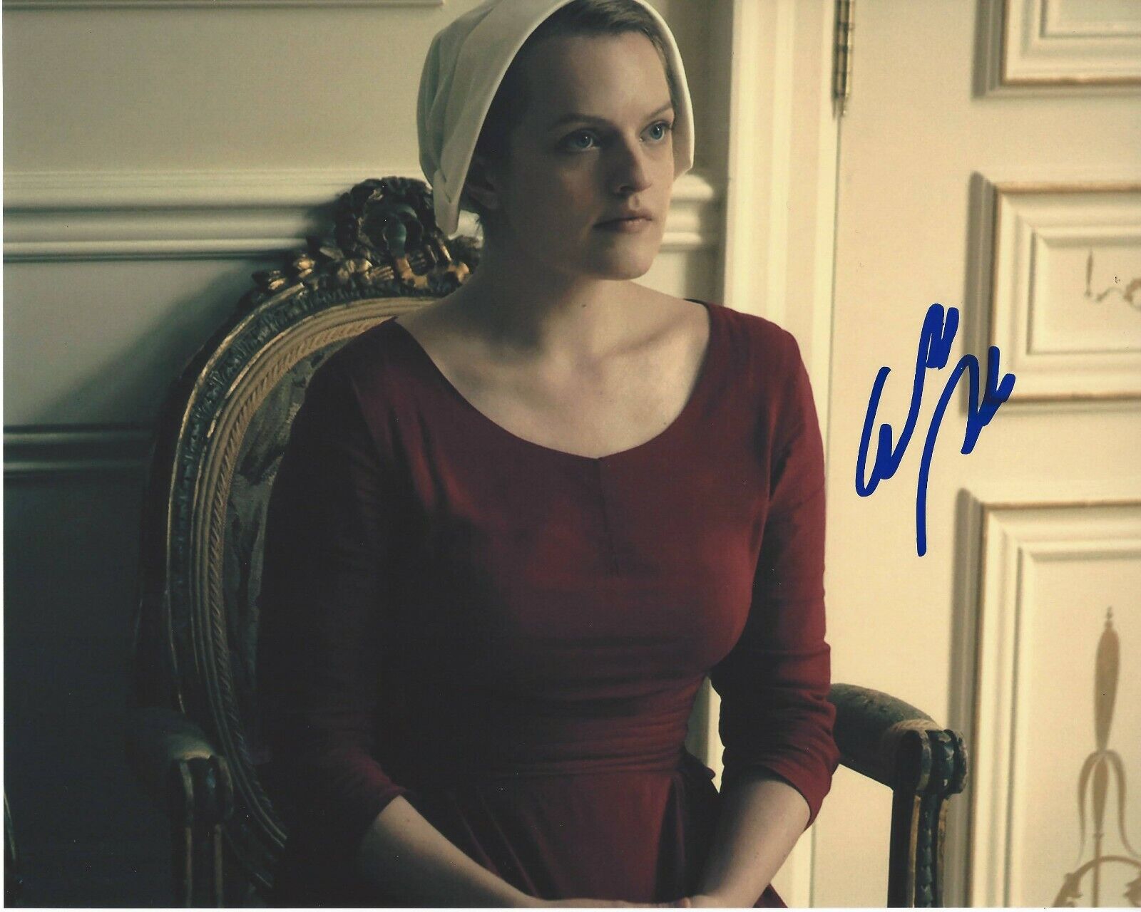 ACTRESS ELISABETH MOSS SIGNED 8x10 Photo Poster painting A w/COA MAD MEN THE HANDMAID'S TALE