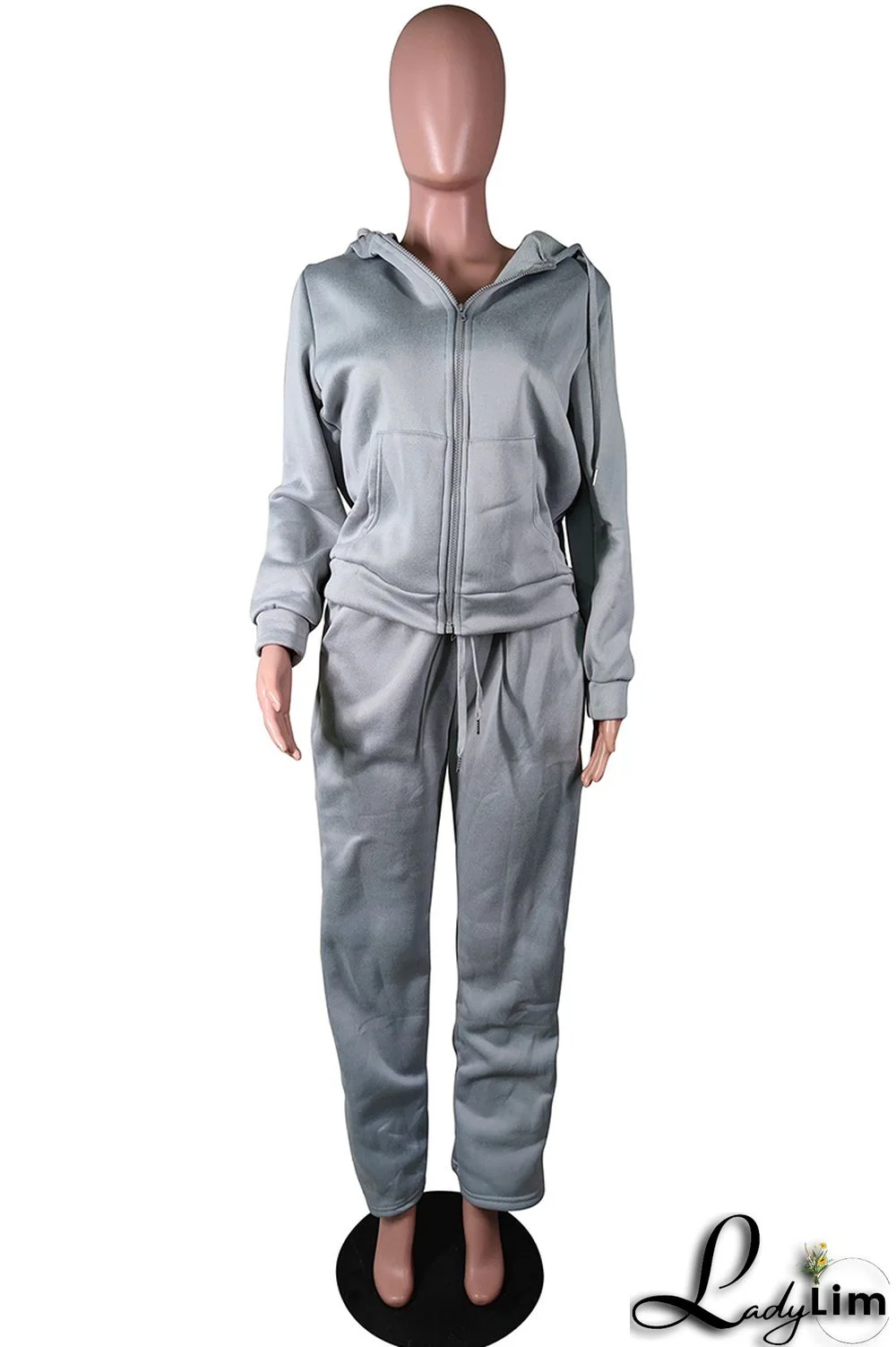 Red Fashion Casual Solid Basic Hooded Collar Long Sleeve Two Pieces