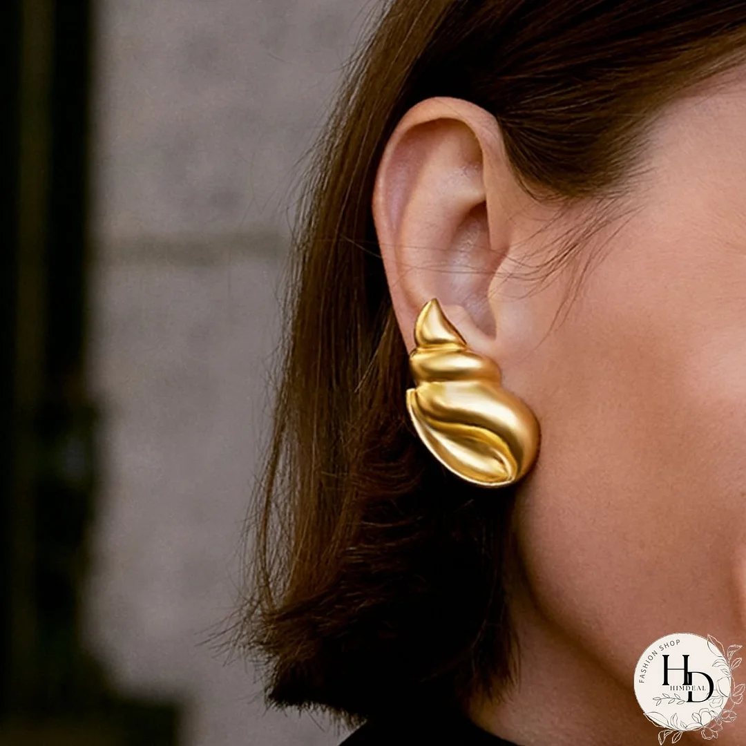 18K Gold-Plated Conch Earrings