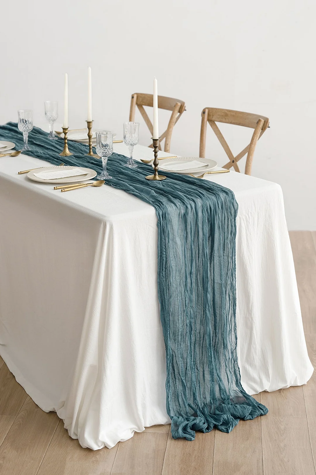 Rustic Gauze Cheesecloth Table Runner 35" w x 10ft/14ft - 15 colors