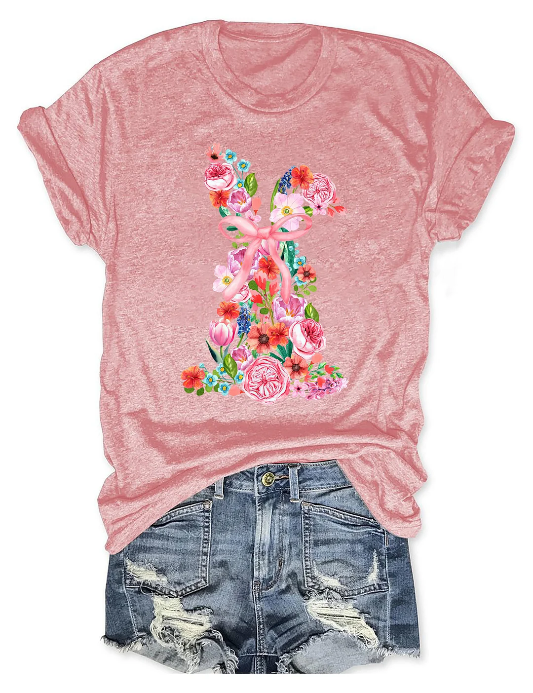 Watercolor Floral Easter Bunny T-shirt