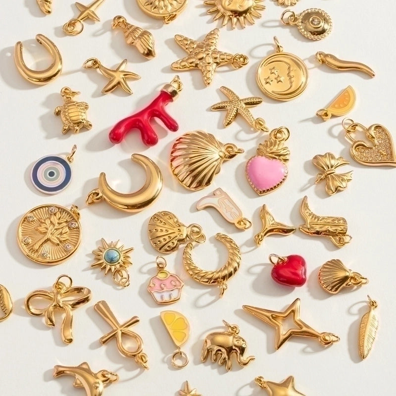 3 Pieces 304 Stainless Steel Letter Fruit Pendant