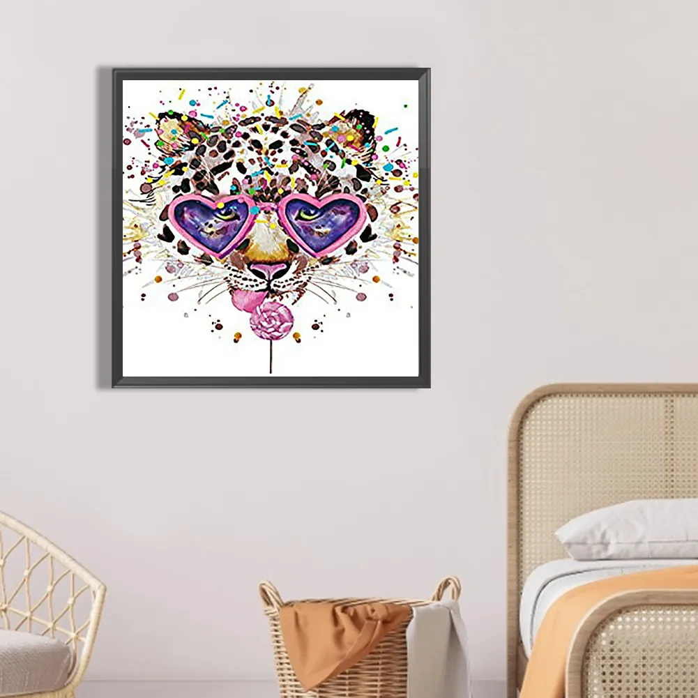Full Round Diamond Painting 30*30cm - Animal Head Wearing Sunglasses