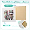 Niedliche Blumen-Mandala-Katze speziell geformte 5D-DIY-Teilbohrer-Diamanten-Punkte, Edelstein-Kunst-Kits mit Rahmen, Diamanten-Gem&auml;lde, Edelstein-Kun