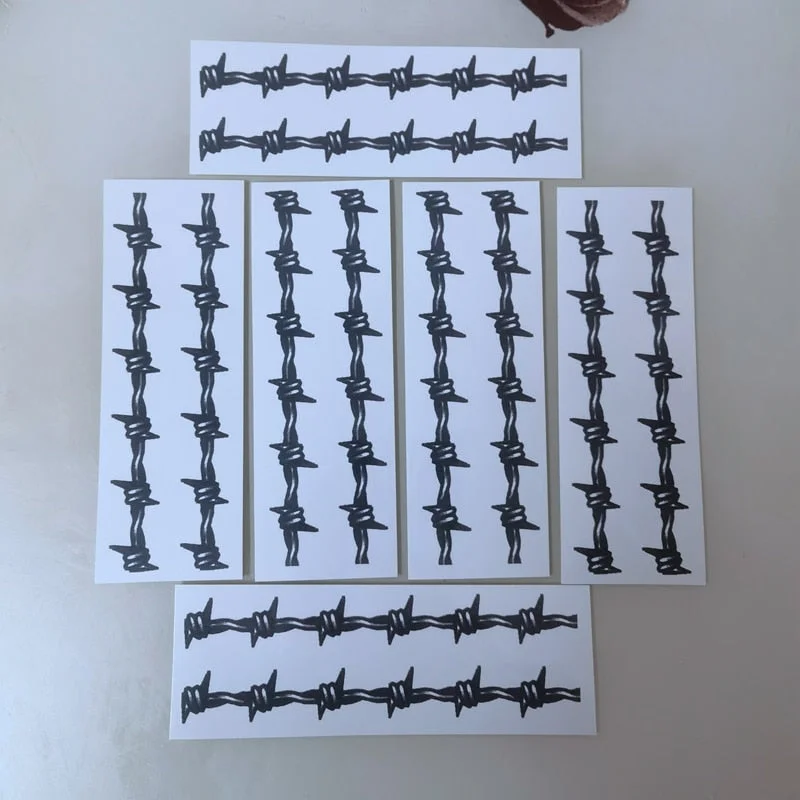 Black Stripe Waterproof Temporary Tattoo Stickers Male Arm Streak Line Punk Style Art Fake Tattoo Personality Leg Tattoo Female