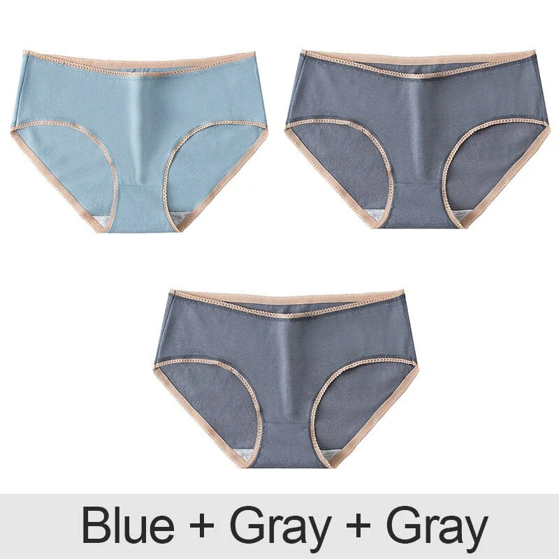 3PCS/Set Cotton Panties Patchwork Women Panties Sexy Lingerie Female Underwear Underpants Woman Panties Briefs Intimate Pantys
