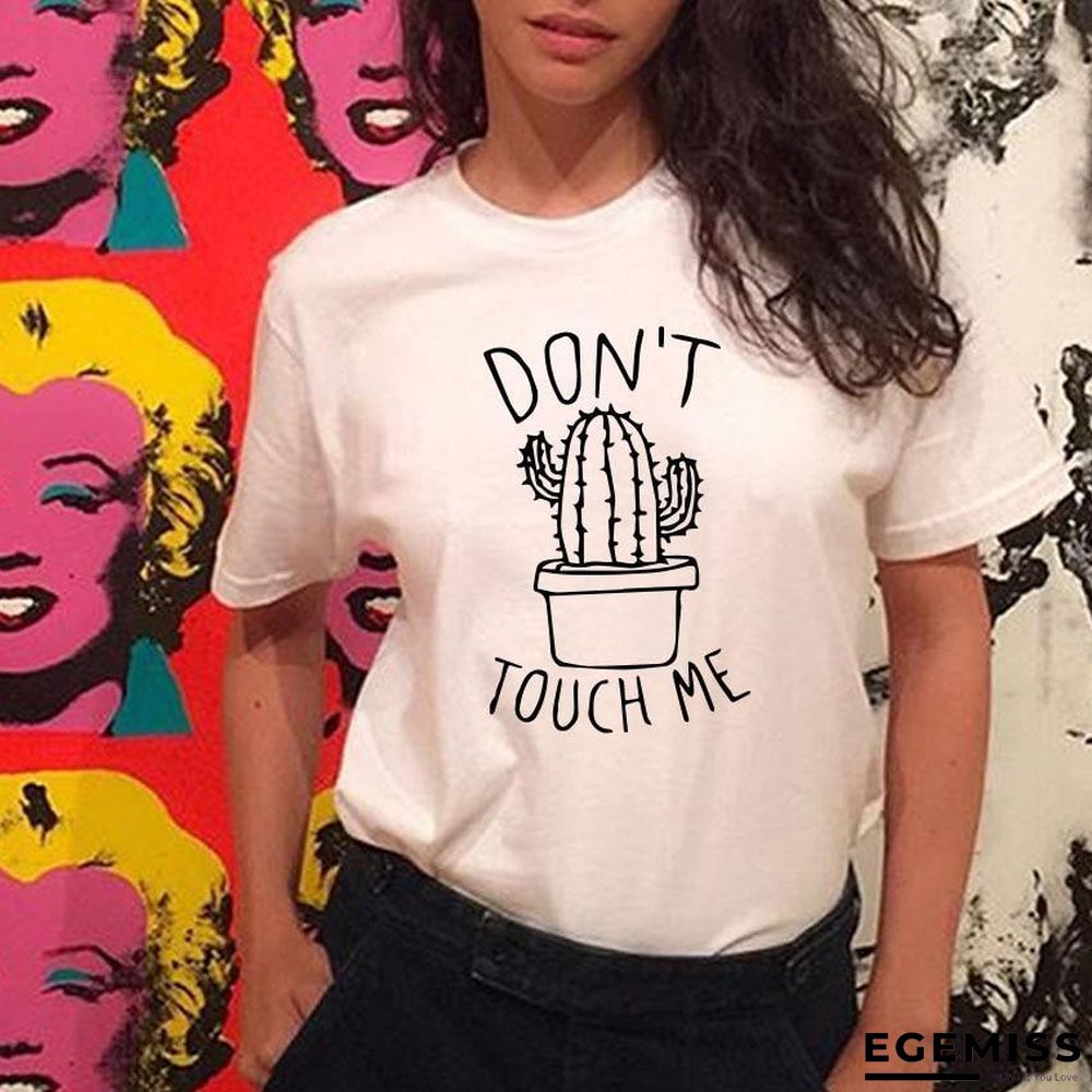 Cactus Printed Women's Cotton T-shirts Top Tee Round Neck T-shirts | EGEMISS