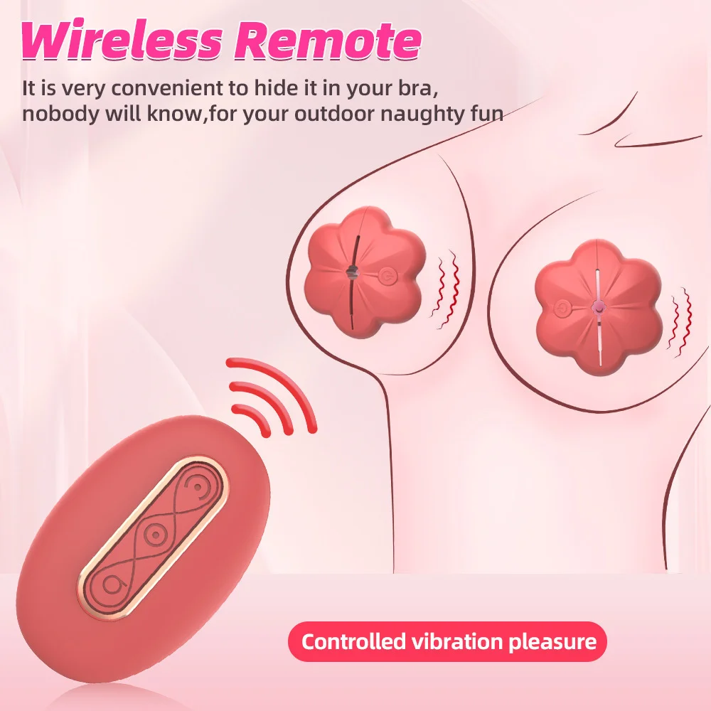 Wireless Nipple Toys with 10 Vibration Patterns and Soft Liquid Silicone for Comfort