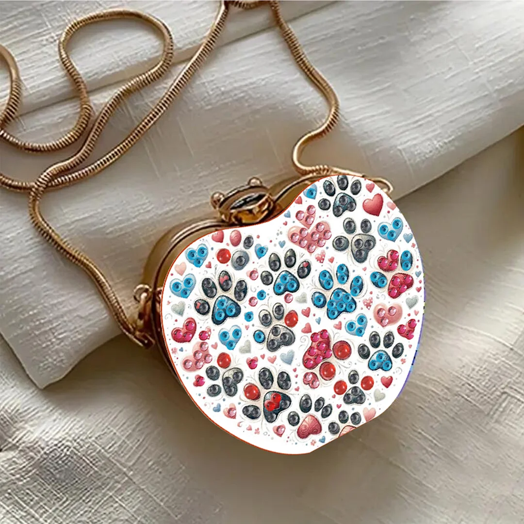 Cat Paw DIY Acrylic Love Art Diamond Painting Coin Purse with Chain for Women